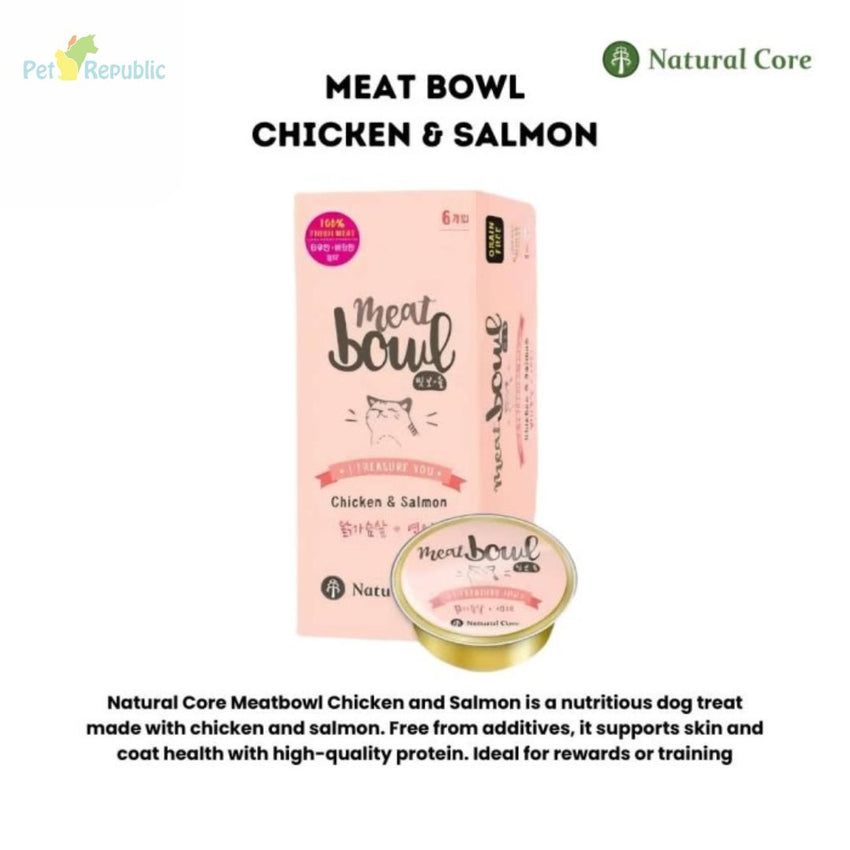 NATURALCORE Makanan kucing Meat Bowl Chicken Salmon 6pcs Cat Food Wet Natural Core 