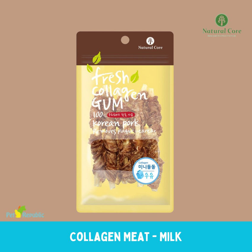 NATURALCORE Snack Anjing Dental Collagen Meat Milk Dog Snack Natural Core 