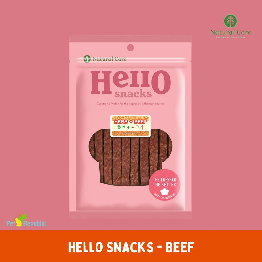 NATURALCORE Snack Anjing Hello Snacks Herbs Beef 100gr Dog Snack Natural Core 