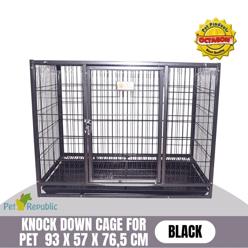 OCTAGON Kandang Knock Down Cage Black 93 x 57 x 76.5cm Pet Cage OCTAGON 