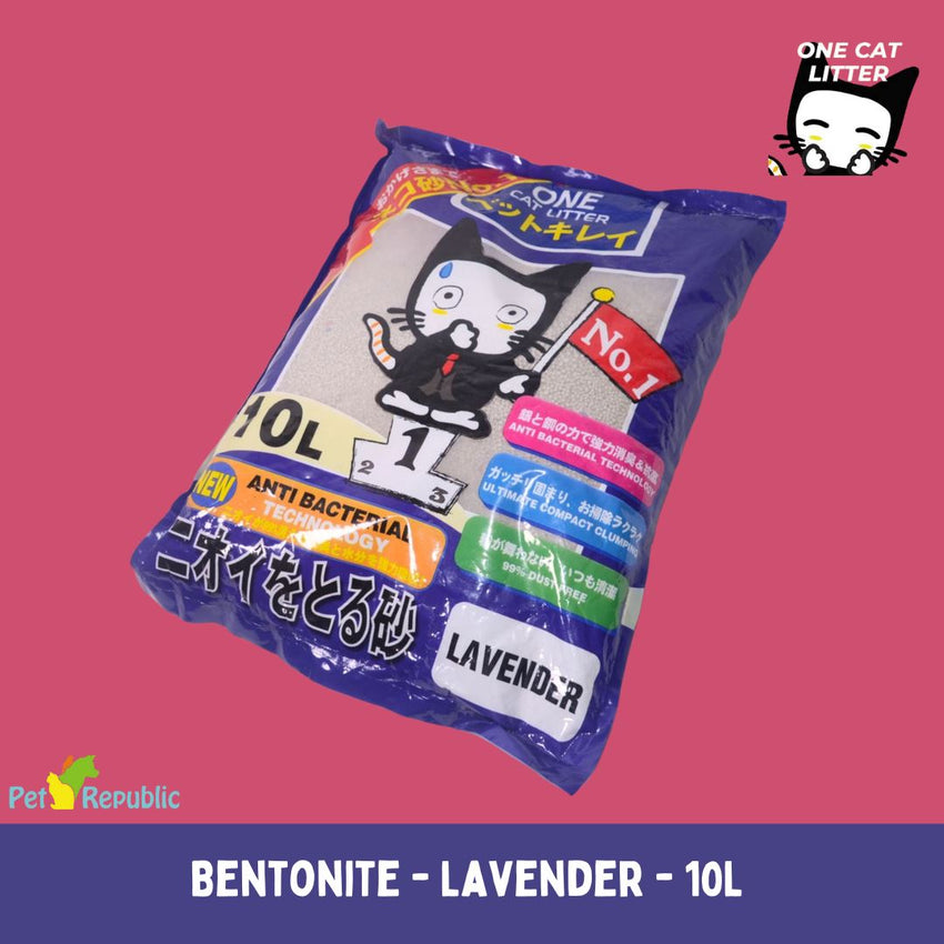 ONECAT Pasir Kucing Anti Bacterial Bentonite Cat Sand 10L Lavender Cat Sanitation One Cat 