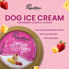 PAPILLON Snack Anjing Ice Cream Strawberry Cheese And Cookies frozen food Papillon 