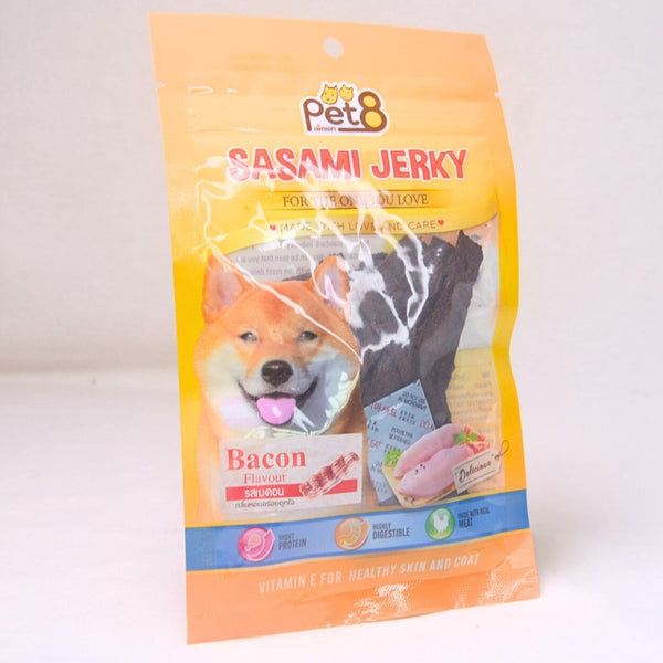 PET8 Snack Anjing Dog Snack Chicken Bacon Slice Smoke 45g no type Pet 8 