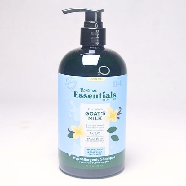 TROPICLEAN Shampoo Anjing Essentials Goat Milk Shampoo 473ml Grooming Shampoo and Conditioner Tropiclean 