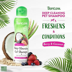 TROPICLEAN Shampoo Kucing Berry Deep Cleansing Cat Shampoo 355ml Hobi & Koleksi > Perawatan Hewan > Grooming Hewan Tidak ada merek 