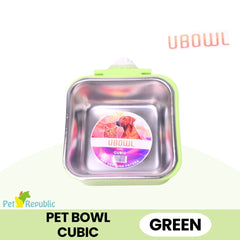 UBOWL UB1 Tempat Makan Pet Bowl Cubic And Hanger Single Pet Bowl Tidak ada merek Green 