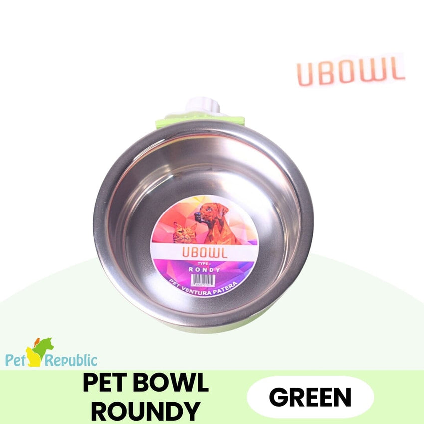 UBOWL UB1 Tempat Makan Pet Bowl Roundy And Hanger Pet Bowl UBOWL Green 