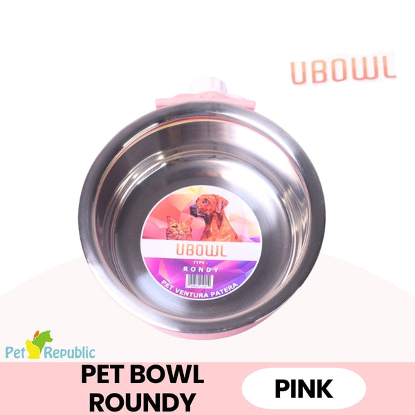 UBOWL UB1 Tempat Makan Pet Bowl Roundy And Hanger Pet Bowl UBOWL Pink 