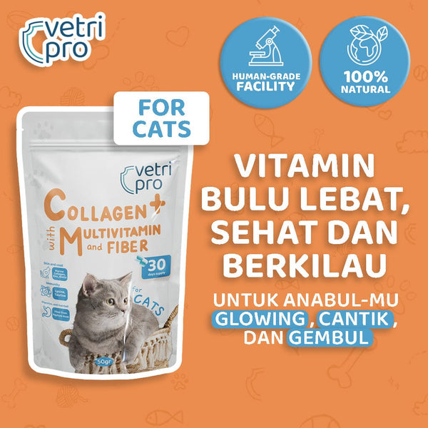 VETRIPRO Vitamin Kucing Collagen Plus For Cat 30pcs Pet Vitamin and Supplement Vetripro 