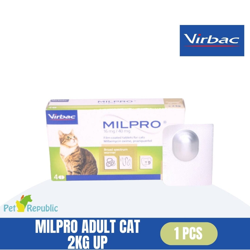 VIRBAC Milpro For Adult Cats 2kg Up 1pcs Pet Medicated Care Virbac 