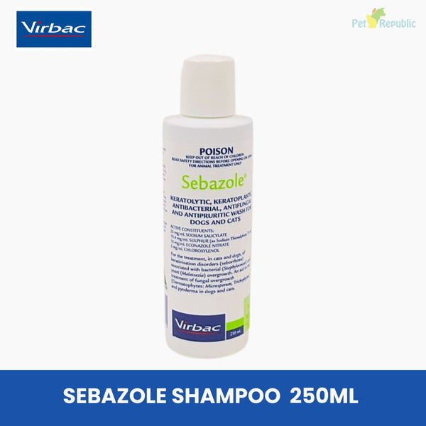 VIRBAC Shampoo Jamur Anjing Kucing SEBAZOLE 250ml Grooming Medicated Care Virbac 