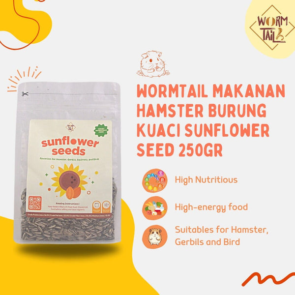 WORMTAIL Makanan Hamster Burung Kuaci Sunflower Seed 250gr Small Animal Food Tidak ada merek 