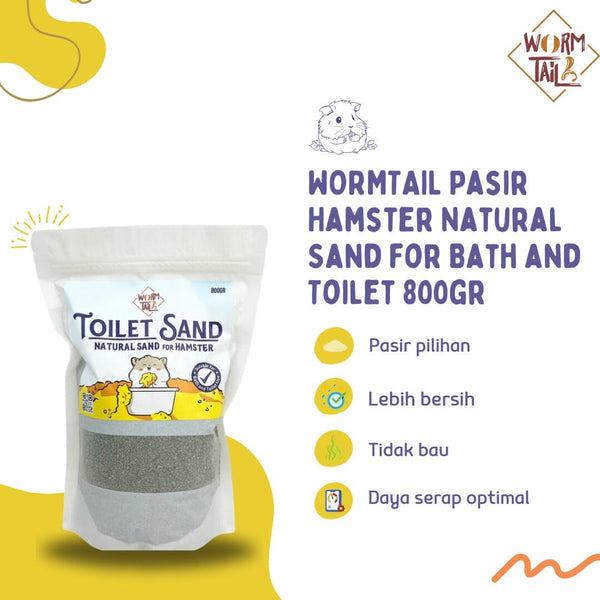 WORMTAIL Pasir Hamster Natural Sand for Bath and Toilet 800gr Small Animal Sanitasi Pet Republic Indonesia 