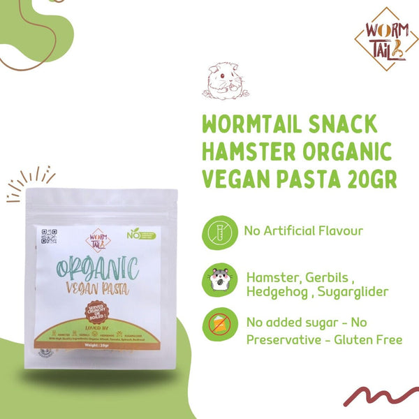 WORMTAIL Snack Hamster Organic Vegan Pasta 20gr Small Animal Snack Pet Republic Indonesia 