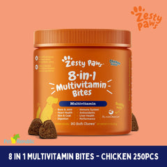 ZESTYPAWS Vitamin Anjing 8in1 Multivitamin Bites Chicken 250pcs Pet Vitamin and Supplement Zestypaws 