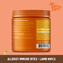 ZESTYPAWS Vitamin Anjing Allergy Immune Bites Lamb 90pcs Pet Vitamin and Supplement Zestypaws 