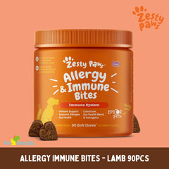 ZESTYPAWS Vitamin Anjing Allergy Immune Bites Lamb 90pcs Pet Vitamin and Supplement Zestypaws 