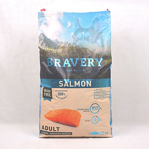 BRAVERY Medium Adult Dog SALMON 12kg Dog Food Dry Bravery 