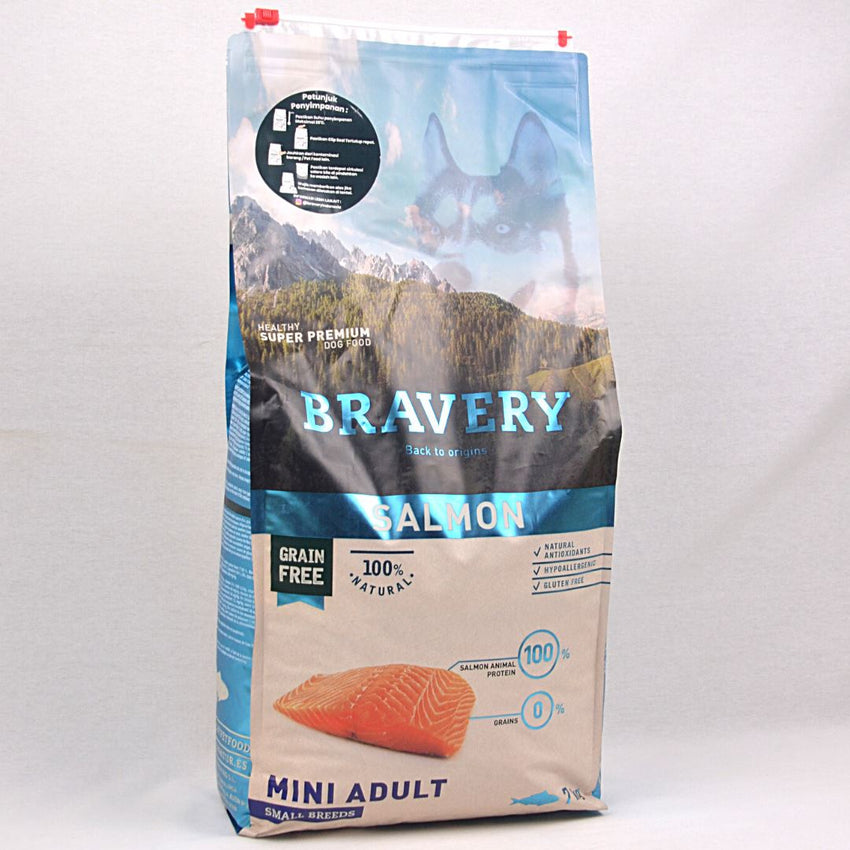 BRAVERY Mini Adult Salmon 7kg Dog Food Dry Bravery 