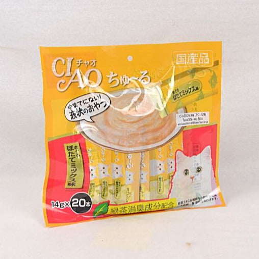 CIAO SC129 Liquid Churu Tuna Scallop Mix 20pcs Cat Snack Ciao 