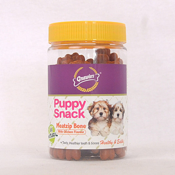 GNAWLERS Snack Anjing Dental Puppy Meatzip Bone Chicken 180gr Dog Dental Chew Gnawlers 