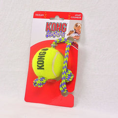 Kong AST21 Tennis Ball With Rope Medium Dog Toy Kong 