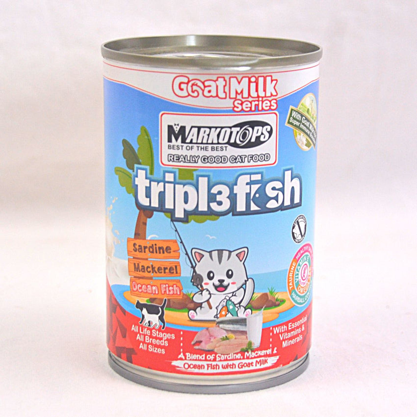 MARKOTOPS Adult Triple Fish Ocean Fish with Goat Milk 400gr Cat Food Wet Markotops 