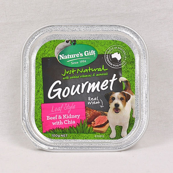 NATURE'S Gift Gourmet Loaf Style Beef, Kidney and Chia 100gr Dog Food Wet Nature's Gift 