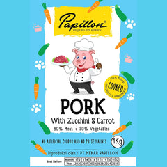 PAPILLON Cooked Pork Zucchini Carrot 1kg Frozen Food Papillon 