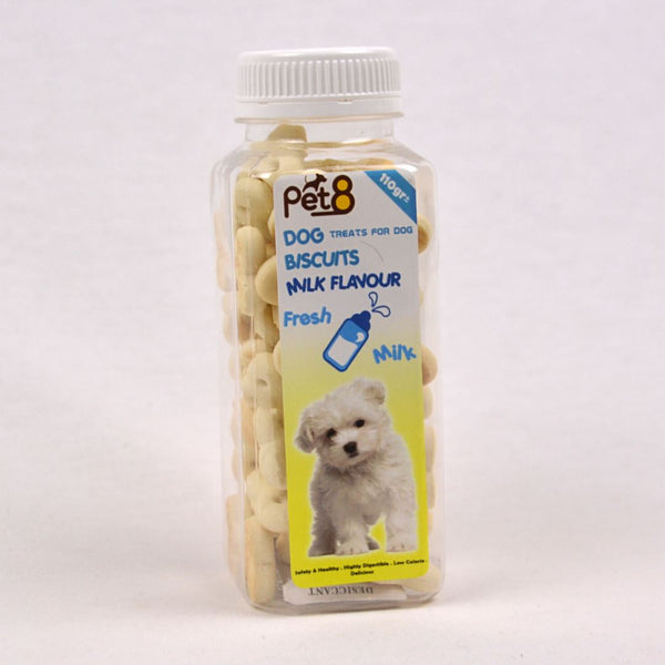 PET8 Dog Bone Biscuit Milk 110gr Dog Snack Pet8 