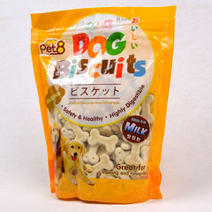 PET8 Dog Bone Biscuit Milk 400gr Dog Snack Pet8 