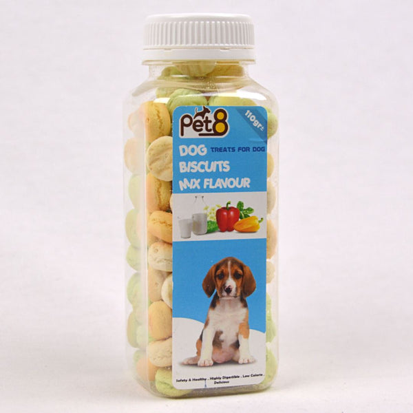 PET8 Dog Round Biscuit Mix 110gr Dog Snack Pet8 