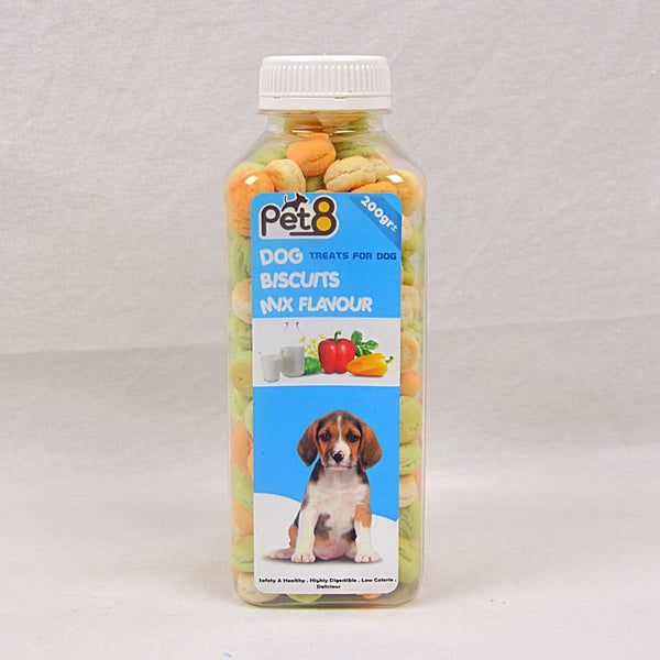 PET8 Dog Round Biscuit Mix 200gr Dog Snack Pet8 