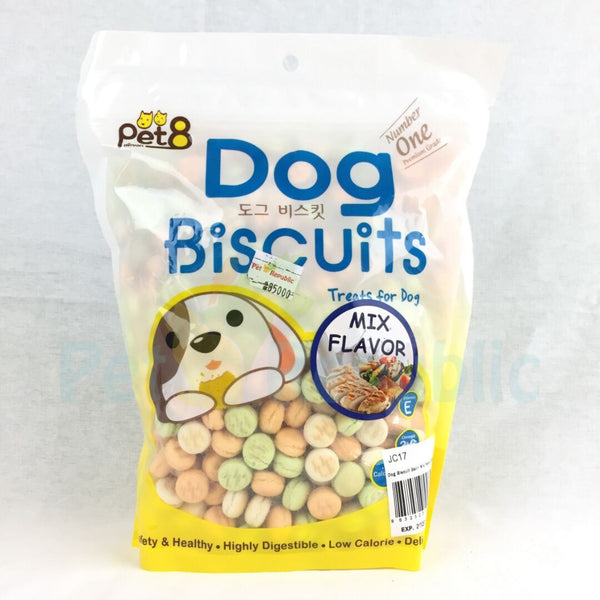 PET8 Dog Round Biscuit Mix 350gr - Pet Republic Jakarta