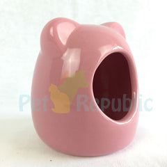 PETLINK AM077 Kitty Shaped Ceramic House Pink S - Pet Republic Jakarta