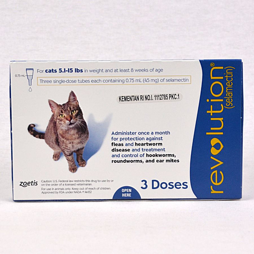 REVOLUTION Blue 45MG 0.75ml Cat 1-15lbs 1pcs Pet Vitamin and Supplement Revolution 