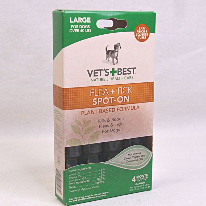 VETSBEST Flea and Tick Spot On 4tab Grooming Medicated Care Vet's Best Large 